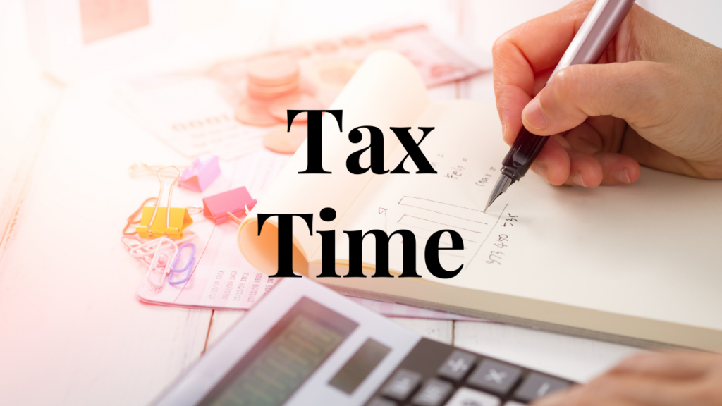 Tax Time Website Banner With Black Text