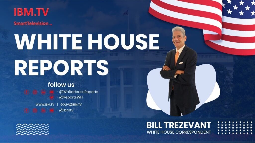 White House Reports Poster in Blue Color With a Man